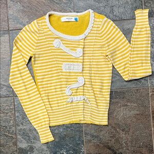 Sparrow Yellow and White Striped Knit Top